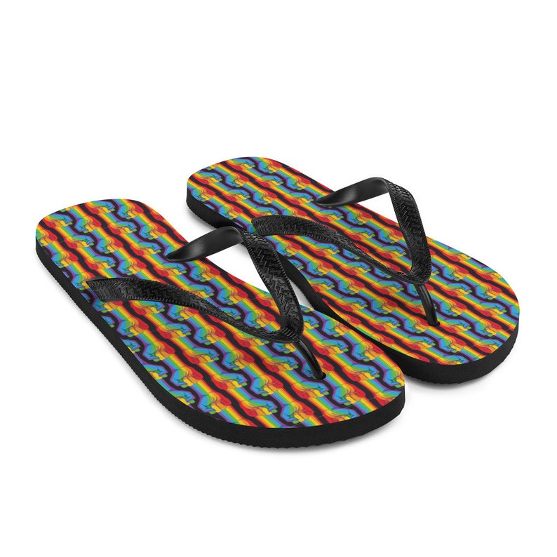 Rainbow Rights Flip-Flops