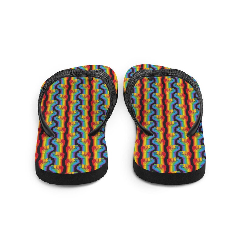 Rainbow Rights Flip-Flops