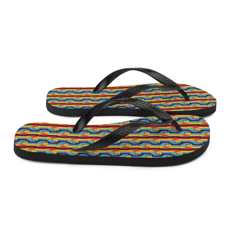 Rainbow Rights Flip-Flops