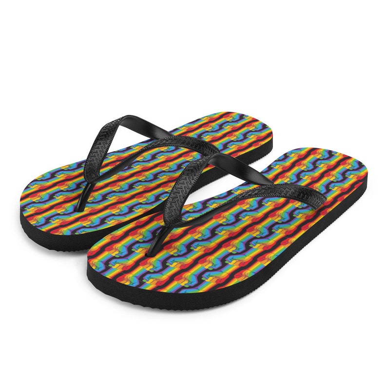 Rainbow Rights Flip-Flops