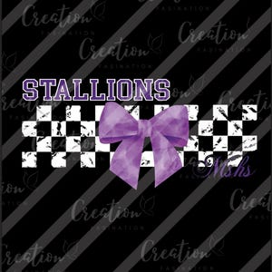 Retro STALLION-Bow, DIGITALE DATEI, Mshs, Abitur, Schulgeist, lila Schule, Madera-Schulen