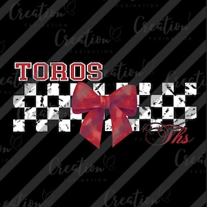 Retro Toro bow- school spirit, THS, Coquette, Bow, cute high school shirts, DIGITAL DESIGN