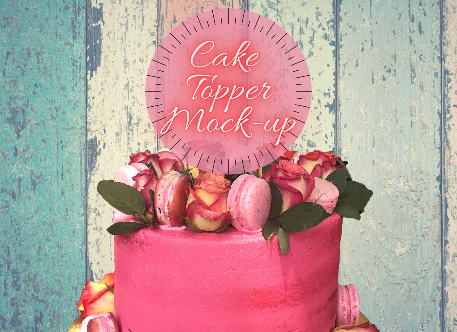 Download Floral Cake Topper Mock Up | Etsy