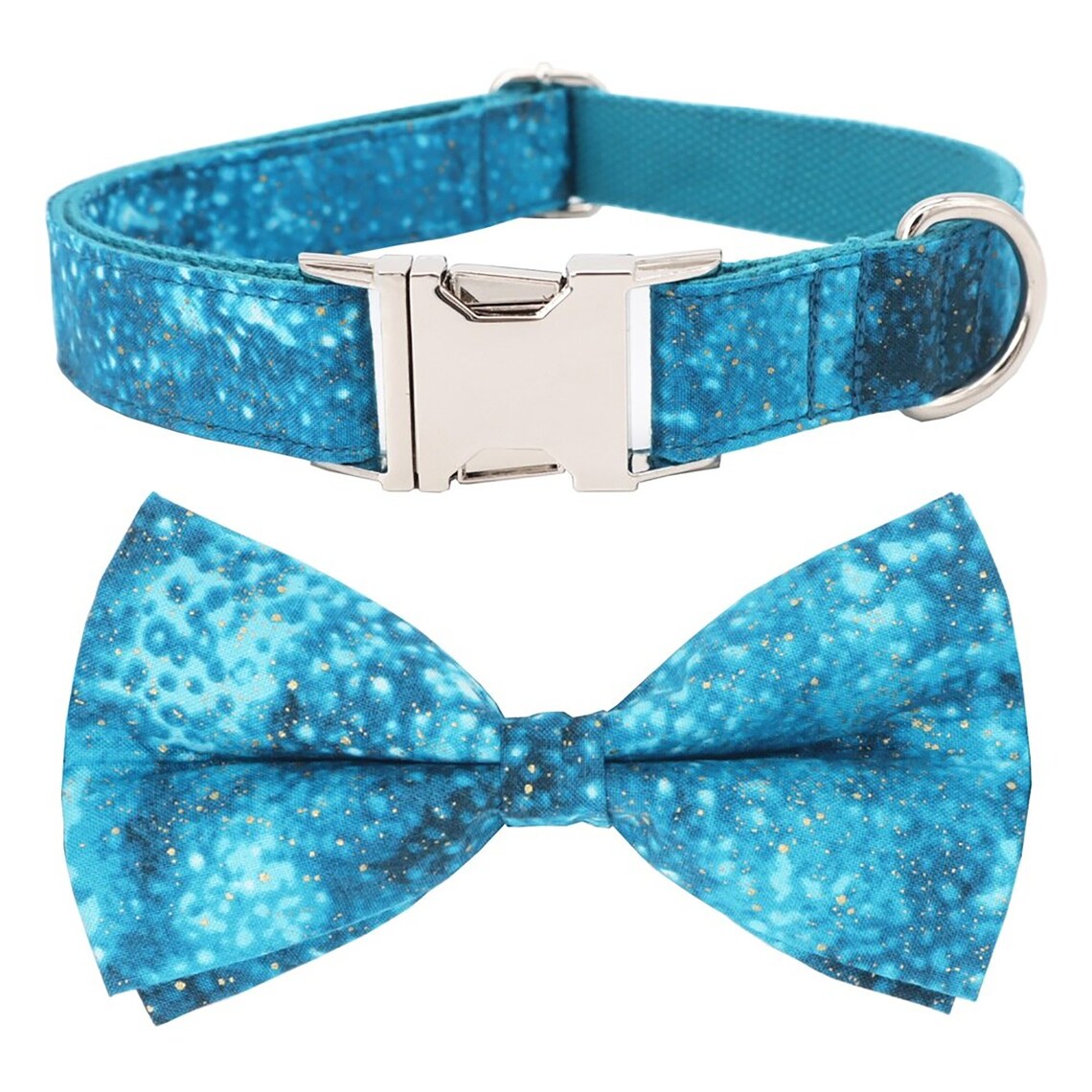 Ocean Dog Collar With Bow Tie And Optional Leash Set Etsy