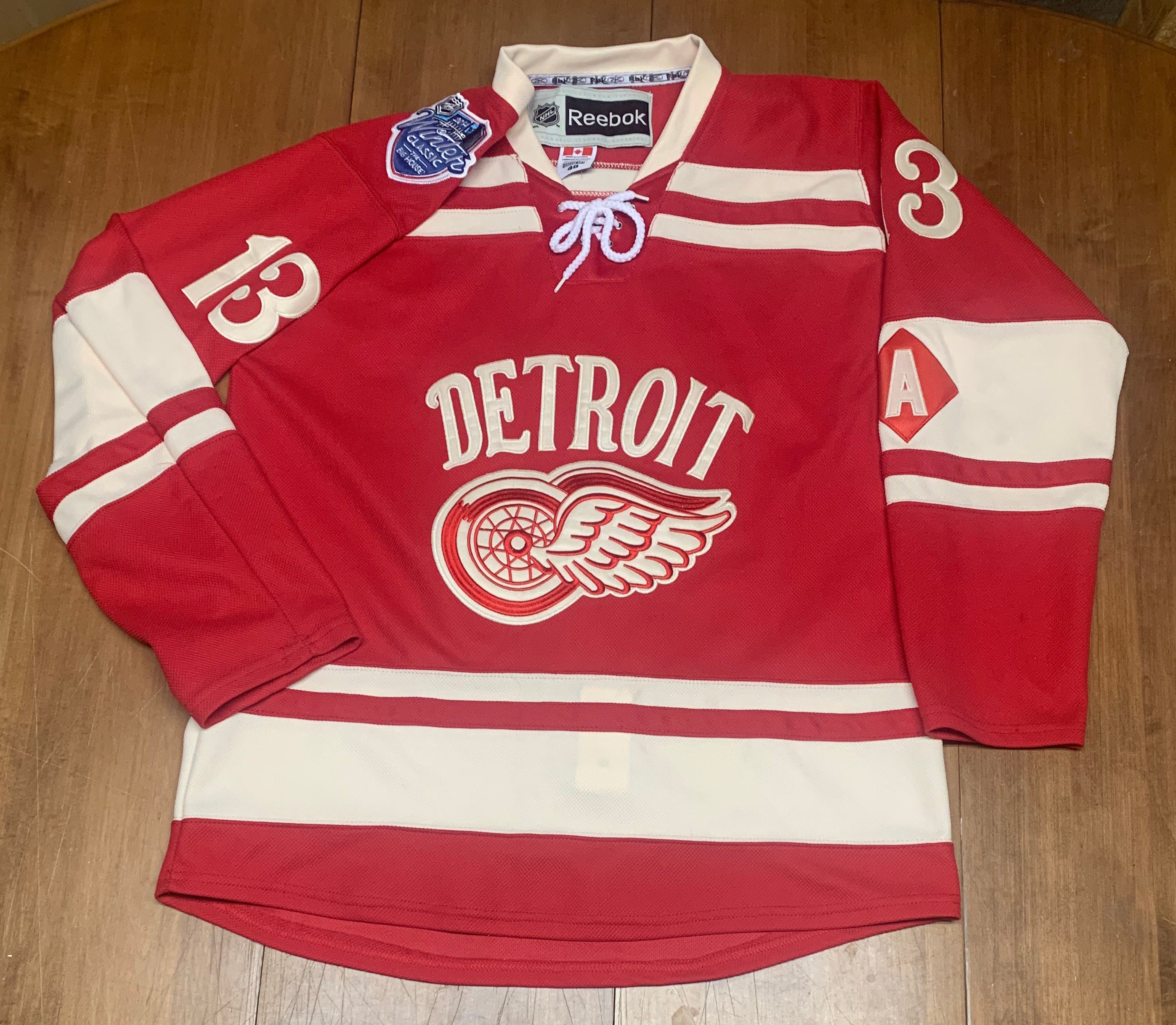 Reebok, Shirts, Detroit Redwings Hockey Hoodie Reebok Mens Large Gray  Long Sleeve Pocket