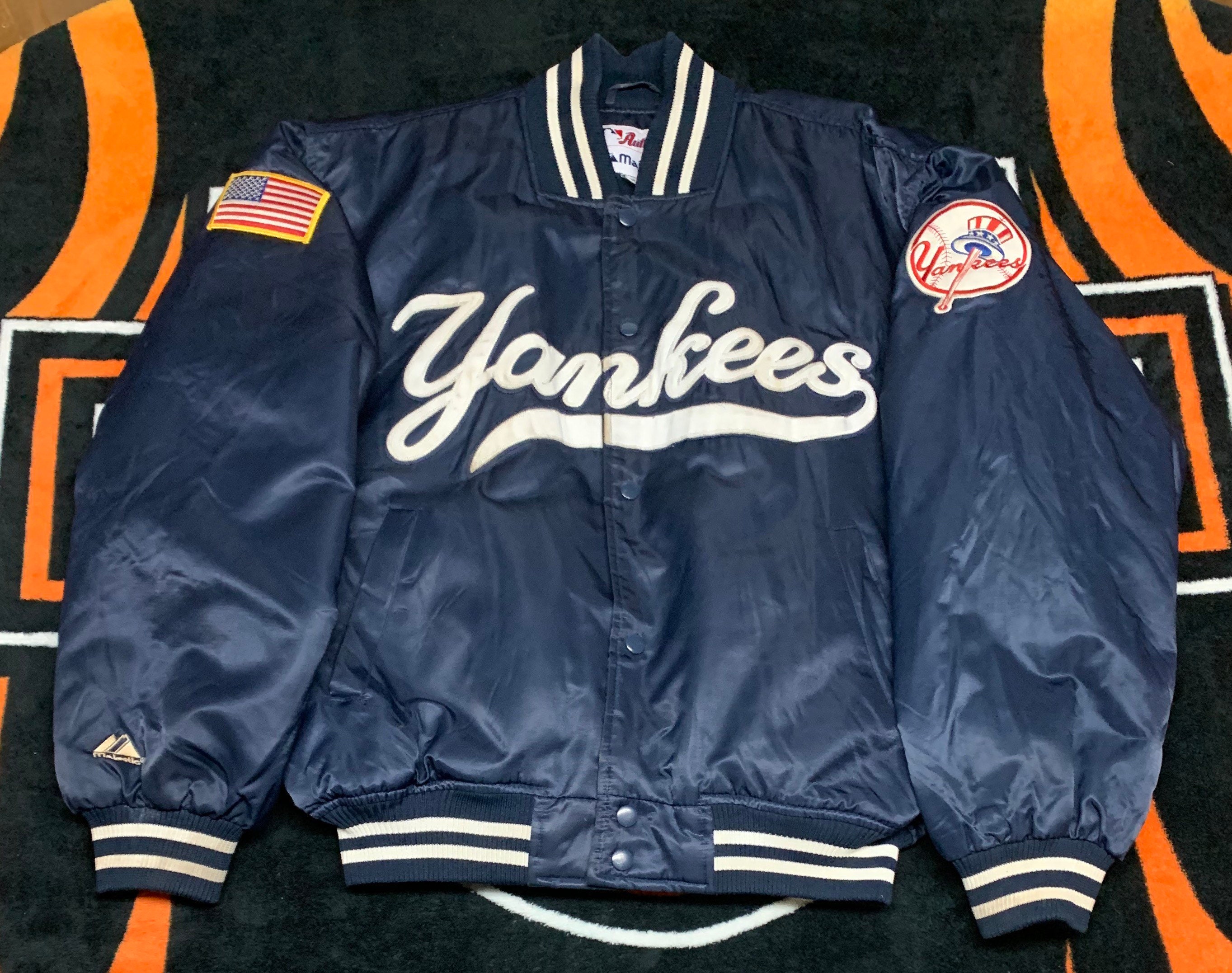 Majestic New York Yankees Baseball Bomber Usa Jacket Mbl Blue 