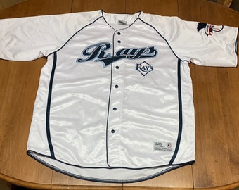 Vintage Tampa Bay Devil Rays Jersey 90s Inaugural Season 1998 Majestic  Diamond Collection XL R01