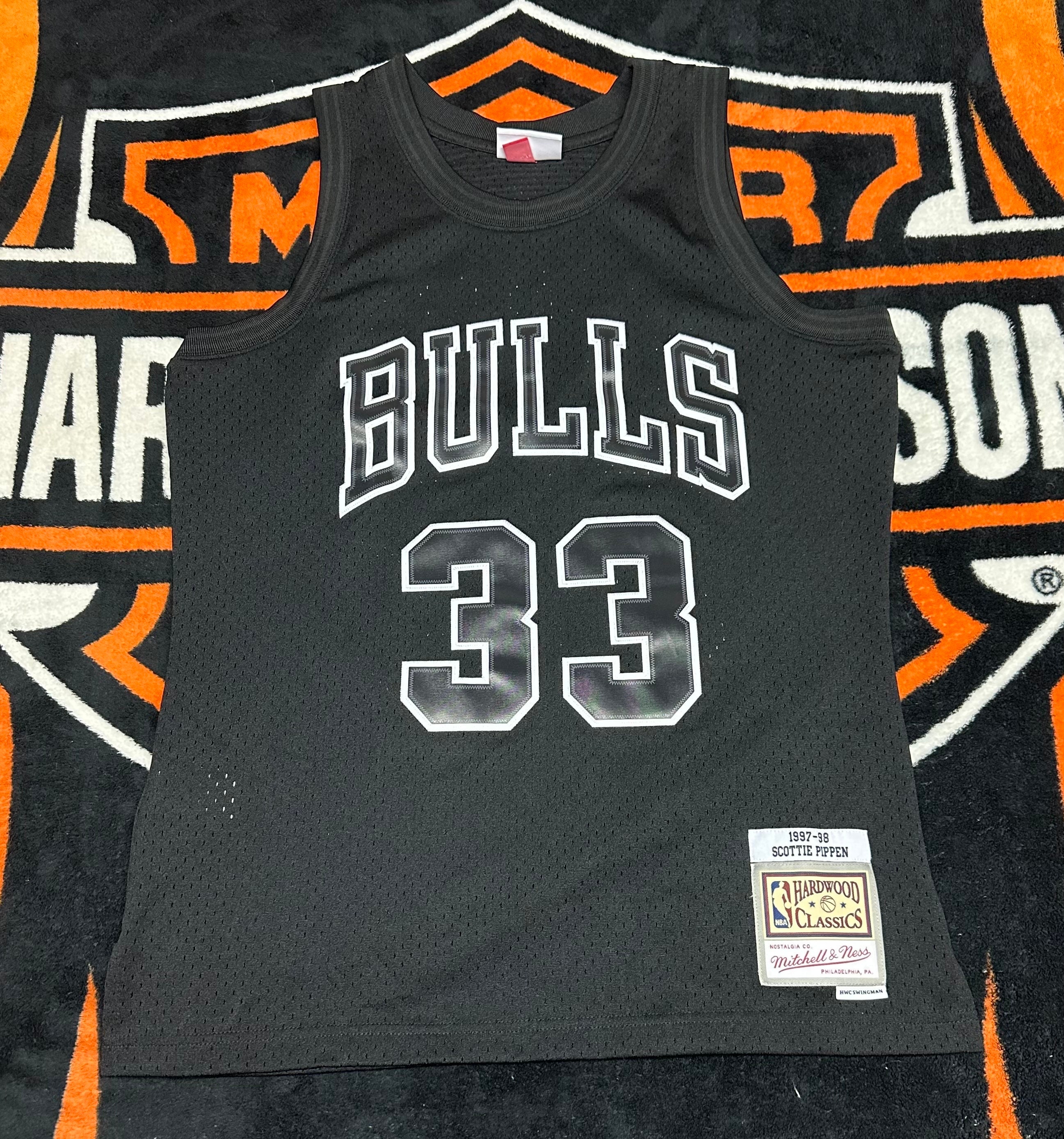 75th Anniversary Pippen#33 Bulls Flyers Black NBA Jersey