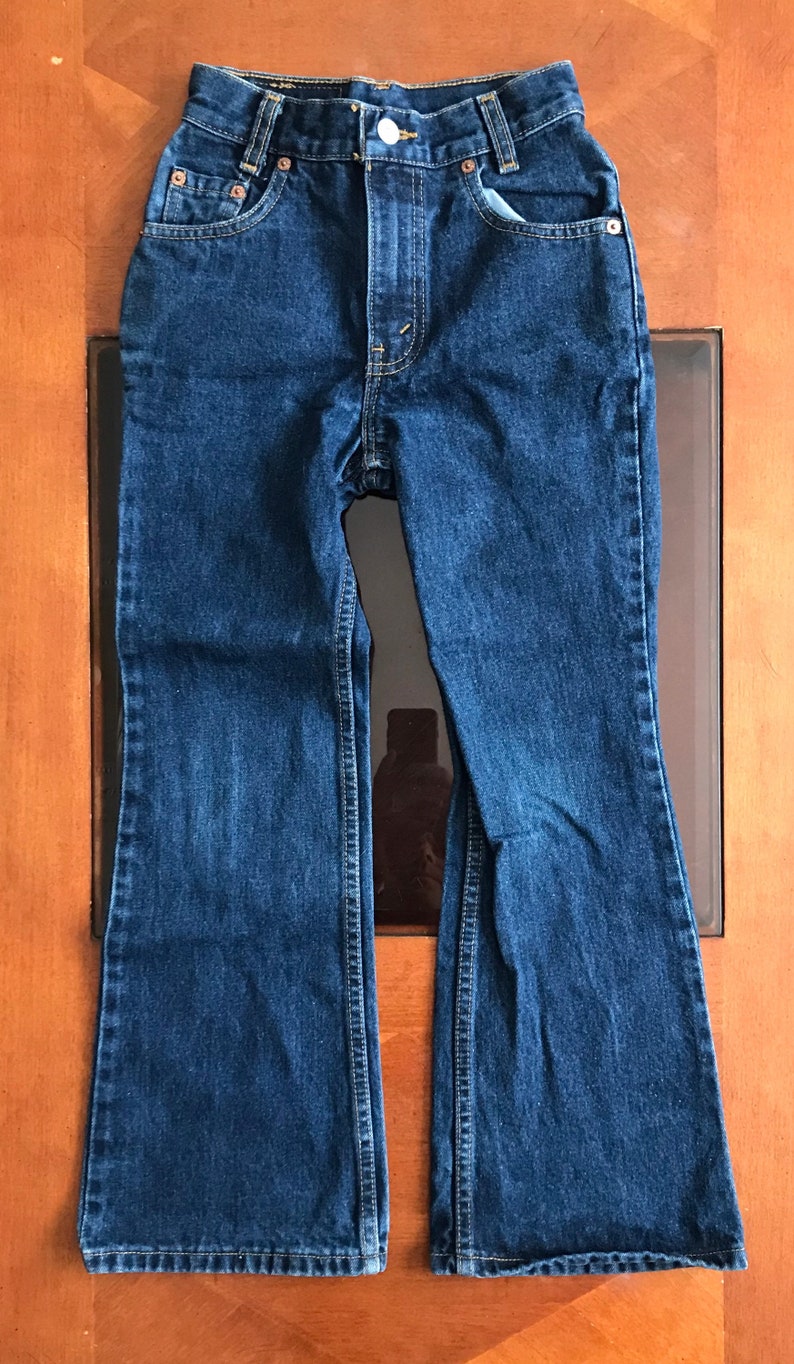 Vintage Levis Bell Bottom Blue Jeans Boys Size 8 Made in | Etsy