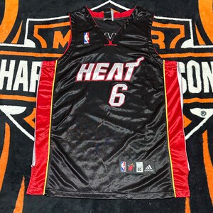 Lebron James Miami Fan Jersey NBA Basketball Black Adidas Cotton Mens Size S