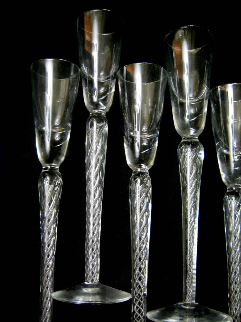 Delicate Vintage AIR TWIST Long Stem Cordial STEMWARE Glasses Etsy