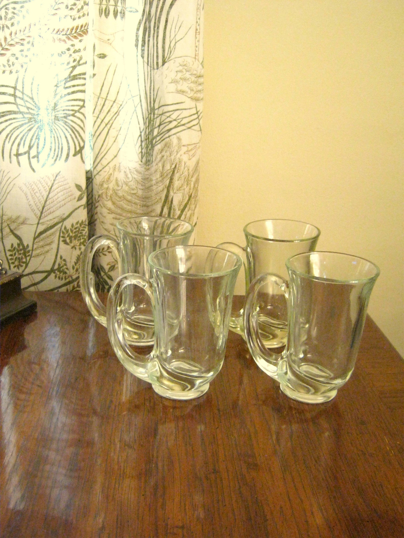 Indiana Glass TIARA Clear Hunter Horn BEER STEIN Mug Tankard Etsy