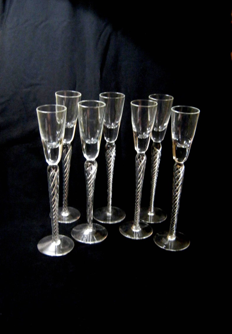Delicate Vintage AIR TWIST Long Stem Cordial STEMWARE Glasses Etsy