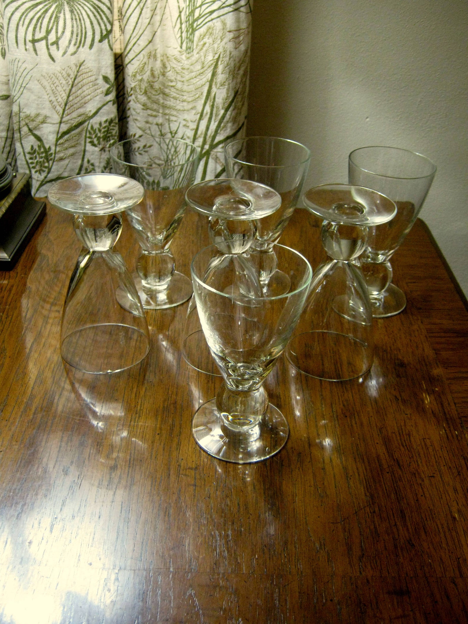 Ball Stemmed Clear Glass MARTINI HIGHBALL GLASSES Set of 7 Etsy