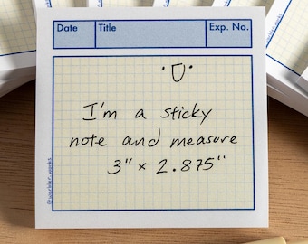 Laboratory Notebook Sticky Notes // Sticky Pad // Chem Lab Inspired Stationery // STEM Gift