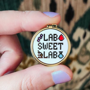 Lab Sweet Lab Pin // Enamel Pin // Laboratory // Lab Gift // Laboratory Pin // Cute // Biology // Chemistry // Science