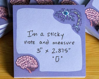 Neurology Sticky Notes // Sticky Pad // Neuron // Healthcare // Neurologist Gift // Psychologist // Brain Science