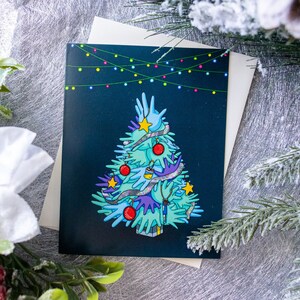 グローブ クリスマス ツリー カード // クリスマス カード // ホリデー カード // ラボ ホリデー カード // グリーティング カード // 空白カード