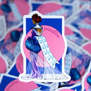 Pegatinas de Parafilm como moda // Pegatinas de arte de Parafilm // Pegatinas de ciencia // Pegatinas de laboratorio // Pegatinas de vinilo // Pegatinas de moda de laboratorio