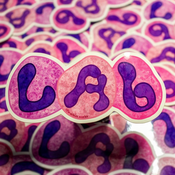 Lab Neutrophil Alphabet Sticker // Vinyl Sticker // Laboratory // Lab Gift // Laboratory Sticker // Nerdy // Cool // Hematology