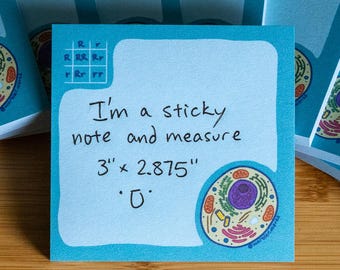 Biology Sticky Notes // Sticky Pad // Cell Biology Stationery // Cellular // Animal Science // Science