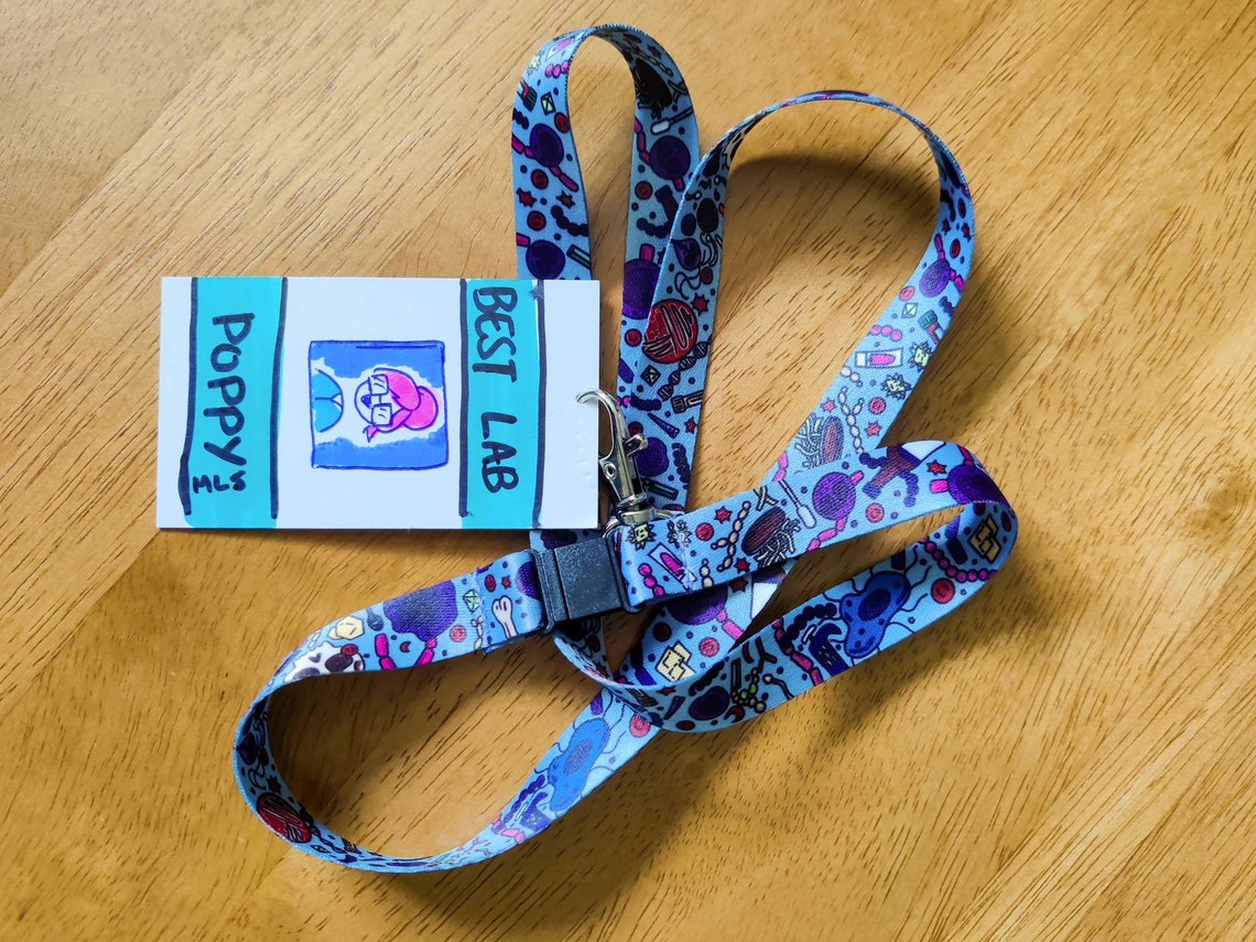 Under Our Scope Lanyard // Lab Lanyard // Badge Holder // Etsy