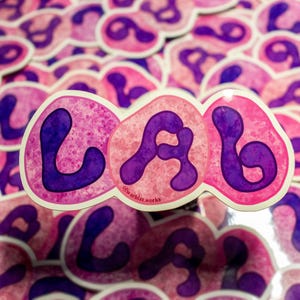 Lab Neutrophil Alphabet Sticker // Vinyl Sticker // Laboratory // Lab Gift // Laboratory Sticker // Nerdy // Cool // Hematology