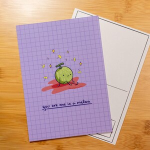 Impression de carte postale Vous êtes un melon // Impression d'art // Cadeau // Jeu de mots // Mignon // Punny // Melon // Fruit // Jeu de mots positif