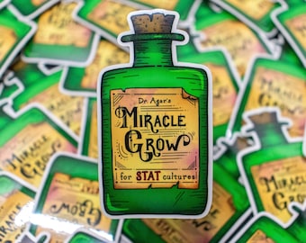 Miracle Grow // Vinyl Sticker // Laboratory // Lab Gift // Laboratory Sticker // Phone Sticker // Biology // Microbiology