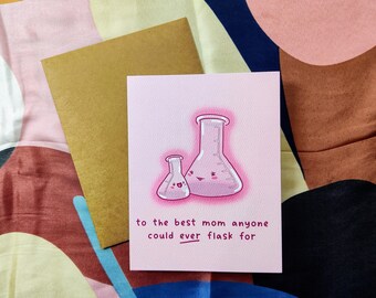 Mother's Day Card // Birthday Card // Flask // Laboratory Card // Greeting Card // Blank card