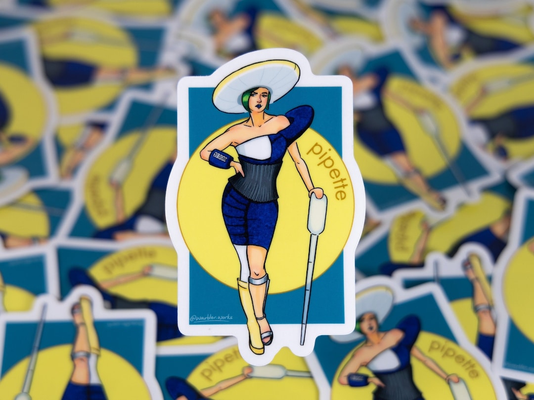 Sticker Pipite Pipette Fashion Sticker // Air-displacement Pipette Art Sticker ...
