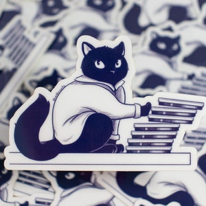 Cat in Science Sticker // Glow in the dark sticker // Microbiology// Microplates // Laboratory // Lab Gift // Healthcare