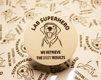 Lab Superhero Sticker // Vinyl Sticker // Laboratory // Lab Gift // Laboratory Sticker // Cute // Biology // Chemistry // Science