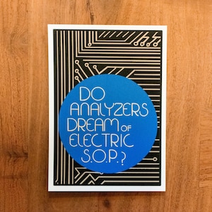 Do Analyzers Dream of Electric S.O.P.&#39;s Art Print // Standard Operating Procedure // Laboratory // Lab Gift// Healthcare // Book Parody