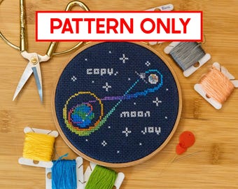 Copy, Moon Joy - PATTERN ONLY // Artemis II // Astronomy Gift // Astro Sciences // Science //