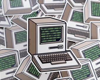 Hello World in Binary // Vinyl Sticker // Comp Sci // Engineer Gift // Software Sticker // Laptop Sticker