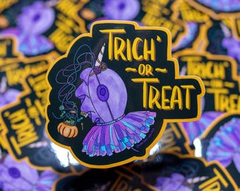 Trich' or Treat Sticker // Vinyl Sticker // Laboratory // Lab Gift // Laboratory Sticker // Cute // Biology // Chemistry // Science