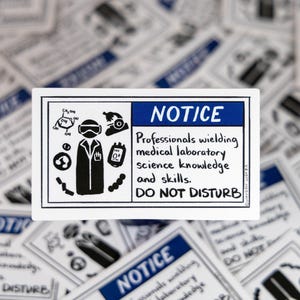 Aviso - Adhesivo profesional de laboratorio médico // Adhesivo de advertencia // Adhesivo científico // Adhesivo de laboratorio // Adhesivo de vinilo