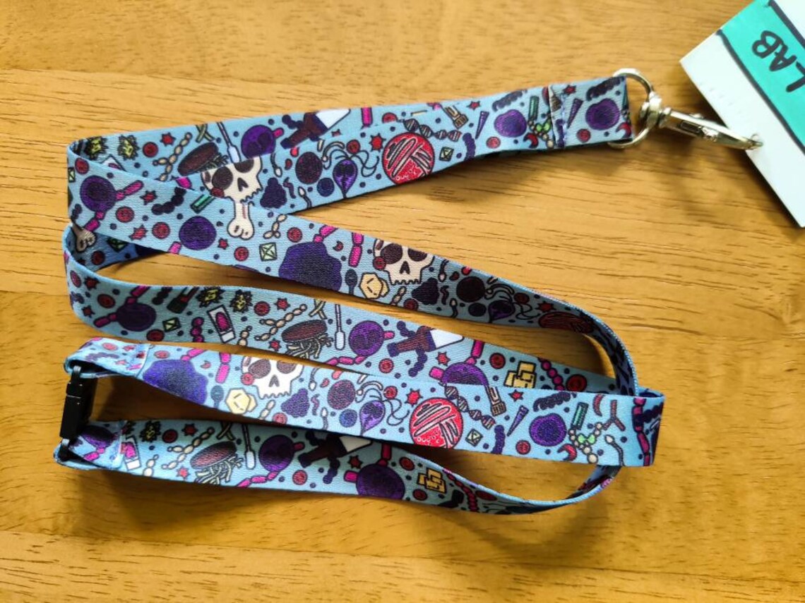 Under Our Scope Lanyard // Lab Lanyard // Badge Holder // Etsy