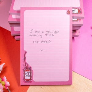 Blood Bank Memo Pad // Lined Memo // Blood Bag // Transfusion // Laboratory // Lab Gift // Laboratory Stationery // Biology // Science