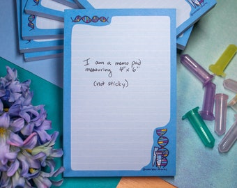 DNA Memo Pad // Lined Memo // Molecular Micro // Laboratory // Lab Gift // Laboratory Stationery // Biology // Science