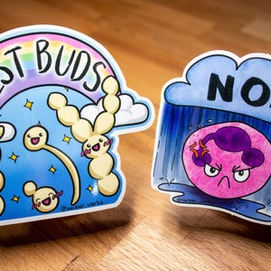 Set &quot;Best Buds&quot; y &quot;No Neutrophil&quot; // Vinilo adhesivo // Adhesivo de laboratorio // Regalo de laboratorio // Laboratorio // Adhesivo para teléfono // Biología // Química / Ciencia