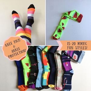 Compression socks for women | Compression socks for men | nurses medical | travel | 15-20 mmHg | knee high compression socks funny | S-M