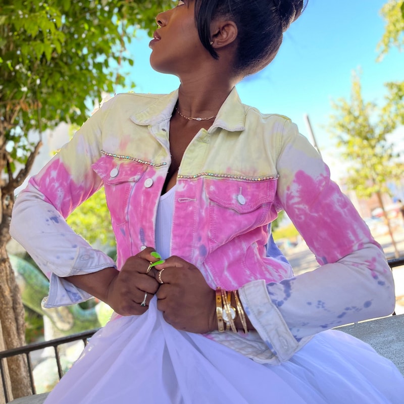 Women's Denim Tie Dye Jacket