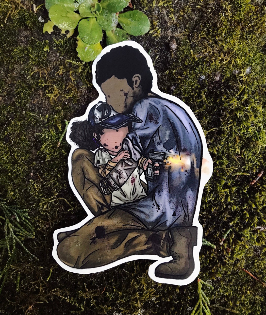 Telltale Walking Dead Sticker Lee and Clementine Etsy