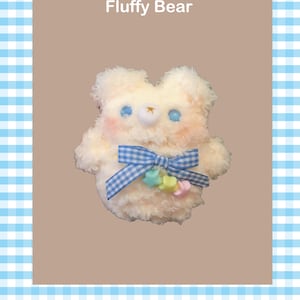 Handmade Fluffy Bear AirPods Case, Kawaii Plush Organic Cotton Cover