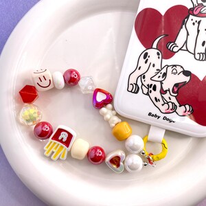 Phone Charm Strap, Beaded Phone Charm, Cute Phone Charm, Y2K Fashion phone charm, party favor, Handmade Phone Charm, gift for her