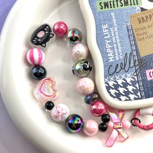 Phone Charm Strap, Beaded Phone Charm, Cute Phone Charm, Y2K Fashion phone charm, party favor, Handmade Phone Charm, gift for her