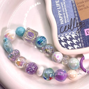 Phone Charm Strap, Beaded Phone Charm, Cute Phone Charm, Y2K Fashion phone charm, party favor, Handmade Phone Charm, gift for her
