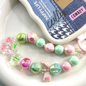 Phone Charm Strap, Beaded Phone Charm, Cute Phone Charm, Y2K Fashion phone charm, party favor, Handmade Phone Charm, gift for her